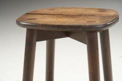 Mid Century Wooden Stool with Split Seat Europe ca 1950s - 2719156