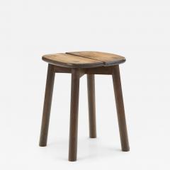 Mid Century Wooden Stool with Split Seat Europe ca 1950s - 2725787