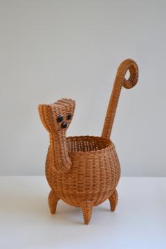 Mid Century Woven Rattan Basket - 2276243