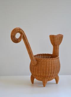 Mid Century Woven Rattan Basket - 2276245