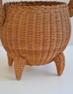 Mid Century Woven Rattan Basket - 2276247