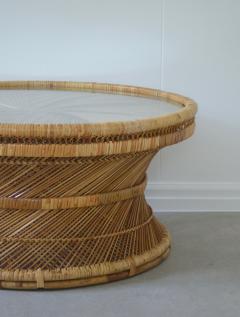 Mid Century Woven Rattan Coffee Table - 2539148