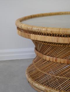 Mid Century Woven Rattan Coffee Table - 2539151