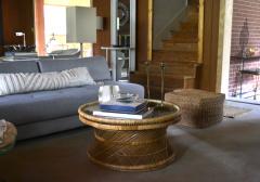 Mid Century Woven Rattan Coffee Table - 2539153