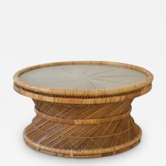 Mid Century Woven Rattan Coffee Table - 2541531