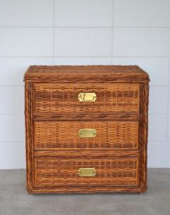 Mid Century Woven Rattan Dresser - 1947714