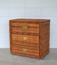 Mid Century Woven Rattan Dresser - 1947716