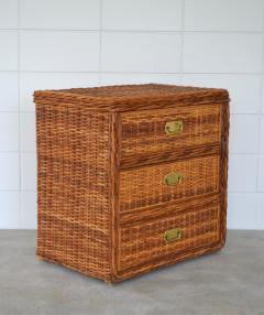 Mid Century Woven Rattan Dresser - 1947717