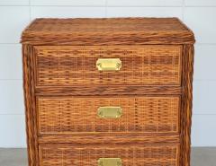 Mid Century Woven Rattan Dresser - 1947720