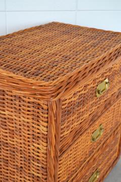 Mid Century Woven Rattan Dresser - 1947722