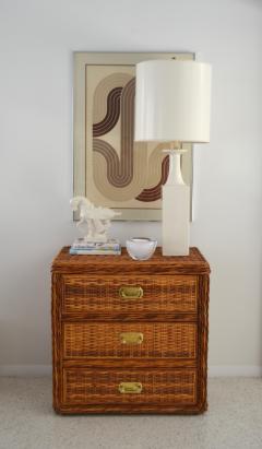 Mid Century Woven Rattan Dresser - 1947724