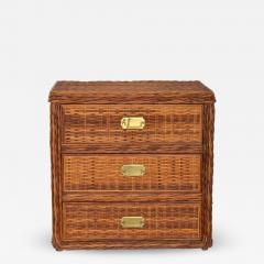 Mid Century Woven Rattan Dresser - 1949796