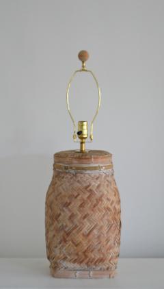 Mid Century Woven Rattan Lamp - 1546450
