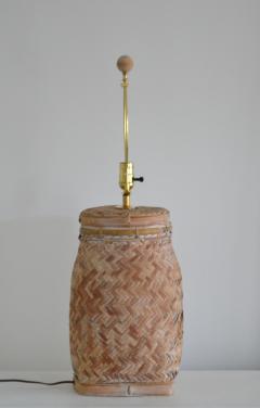 Mid Century Woven Rattan Lamp - 1546452
