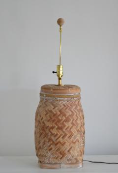 Mid Century Woven Rattan Lamp - 1546453
