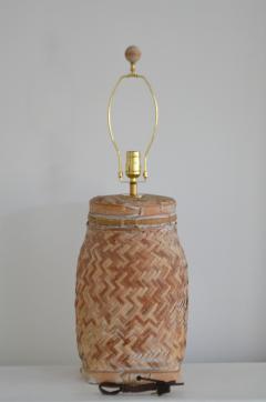 Mid Century Woven Rattan Lamp - 1546454
