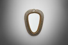 Mid Century Woven Rattan Mirror Europe ca 1950s - 2330967