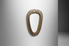 Mid Century Woven Rattan Mirror Europe ca 1950s - 2330968