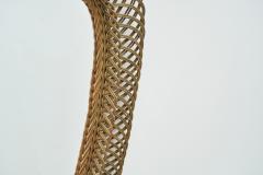 Mid Century Woven Rattan Mirror Europe ca 1950s - 2330971