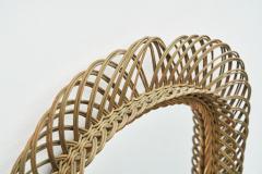 Mid Century Woven Rattan Mirror Europe ca 1950s - 2330973