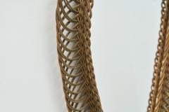 Mid Century Woven Rattan Mirror Europe ca 1950s - 2330974