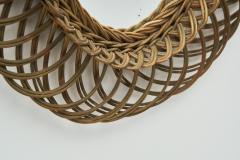 Mid Century Woven Rattan Mirror Europe ca 1950s - 2330976