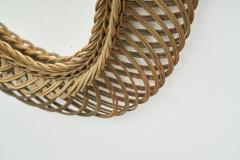 Mid Century Woven Rattan Mirror Europe ca 1950s - 2330978