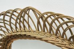 Mid Century Woven Rattan Mirror Europe ca 1950s - 2330979