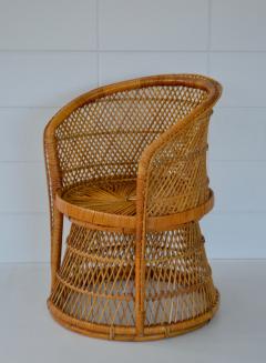 Mid Century Woven Rattan Tub Chair - 802947