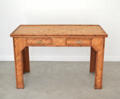 Mid Century Woven Rattan Writing Desk - 3199542