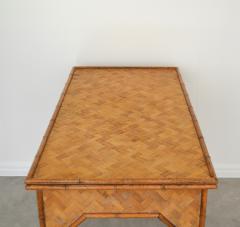 Mid Century Woven Rattan Writing Desk - 3199547