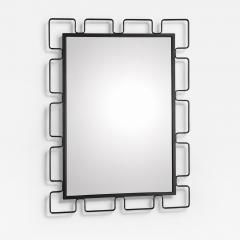 Mid Century Wrought Iron Mirror in the Manner of Jean Rogere  - 4703338