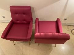 Mid Century pair of Armchairs in fuchsia colour - 1954146