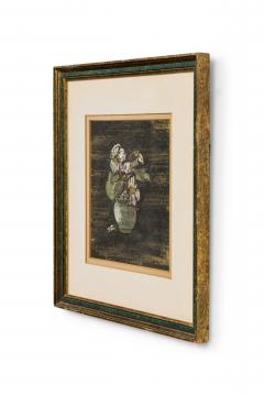 Mid Century pastel stll live of flowers in a vase - 4665894