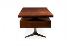 Mid Century rosewood Executive Desk with Stainless Steel Legs - 4631586