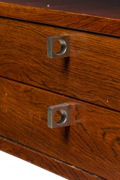 Mid Century rosewood Executive Desk with Stainless Steel Legs - 4631597