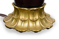 Mid Centuy Style Oxblood Glass and Brass Table Lamp - 4163122