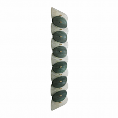 Mid Modern Style Green And White Murano Glass and Brass Italian Wall Sconces - 4510471
