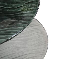 Mid Modern Style Green And White Murano Glass and Brass Italian Wall Sconces - 4510473