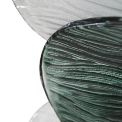 Mid Modern Style Green And White Murano Glass and Brass Italian Wall Sconces - 4510474