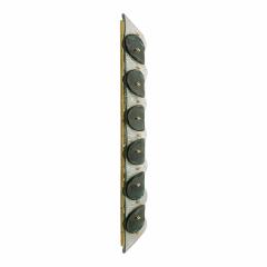 Mid Modern Style Green And White Murano Glass and Brass Italian Wall Sconces - 4510478