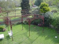 Mid Victorian Moorish wrought cast iron pergola or decorative garden structure - 4189873