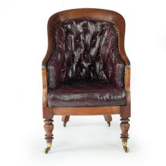 Mid Victorian mahogany shaped Berjere library chair - 4175475
