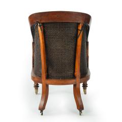 Mid Victorian mahogany shaped Berjere library chair - 4175477