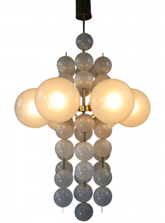 Mid century Austrian opaline glass 19 globe chandelier - 2921660