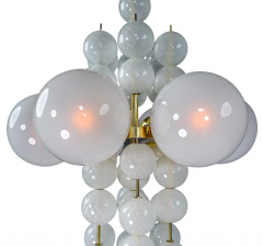 Mid century Austrian opaline glass 19 globe chandelier - 2921661