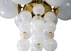 Mid century Austrian opaline glass 19 globe chandelier - 2921663