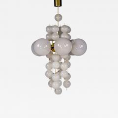 Mid century Austrian opaline glass 19 globe chandelier - 2923559