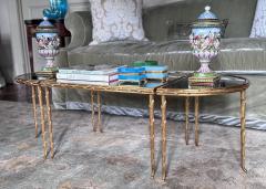 Mid century Bagu s Bronze Dor Palmier Tripartite Coffee Table Circa 1950 - 4644225