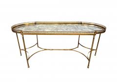 Mid century Bagues Style Gallery Top Brass Coffee Table - 4277209